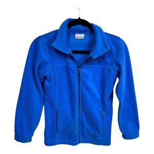 Columbia Blue Fleece Jacket Full Zip Lightweight Outdoor Boys'‎ Medium (10/12)